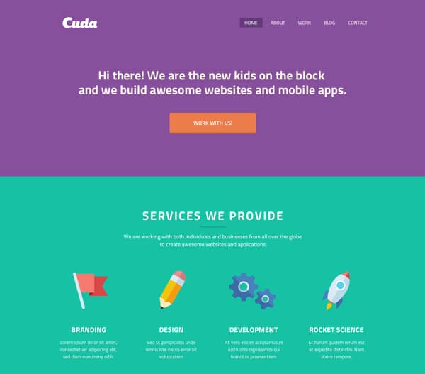 Free Graphic Design Portfolio Templates: Cuda Single Page