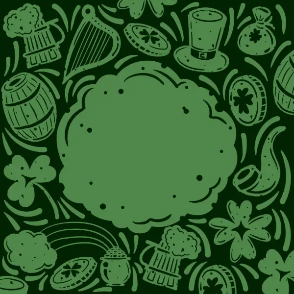 Creative Doodle Backgrounds for Designers: Creative Green Doodle
