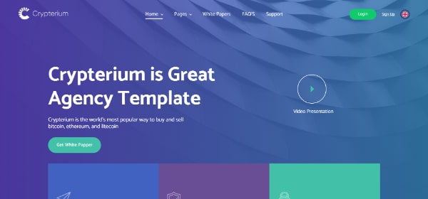 Amazing WordPress Themes for Crypto Currency: Crypterium
