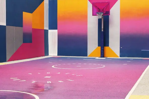 Free Amazing Sports Backgrounds for Designers: Vibrant Color Basketball Court
