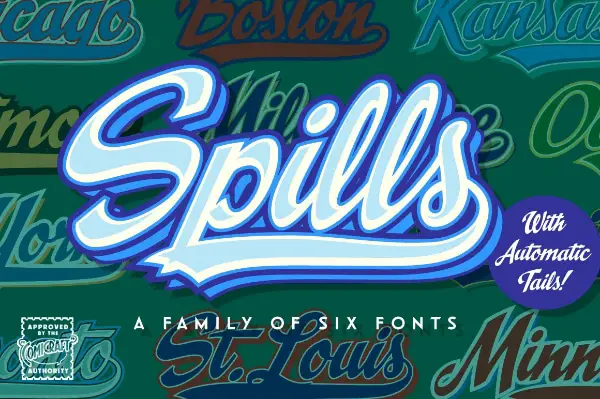 Amazing Sports & Fitness Fonts: Spills