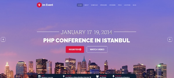 Creative Seasonal HTML Landing Pages: imEvent - Conference Landing Page HTML Template