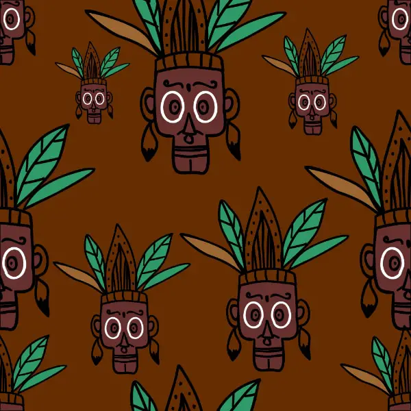Free Backgrounds With Tribal Feel: Hand Drawn Face