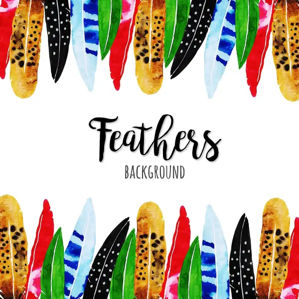 Free Backgrounds With Tribal Feel: Vibrant Feathers
