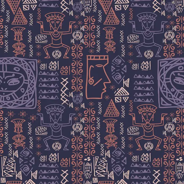 Free Backgrounds With Tribal Feel: HAnddrawn Aztec