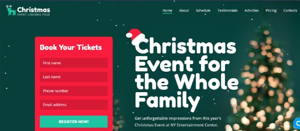 Creative Seasonal HTML Landing Pages: Lintense - Winter Holiday HTML Landing Page Template