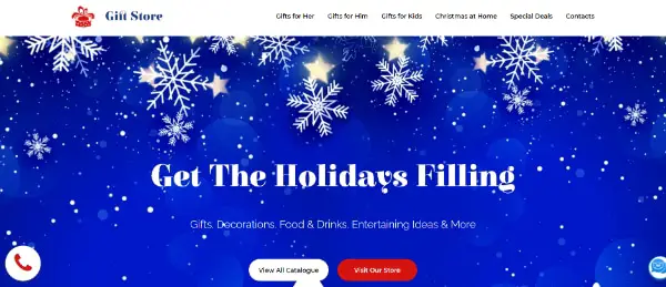 Creative Seasonal HTML Landing Pages: Gift Store - Christmas Landing Page Template