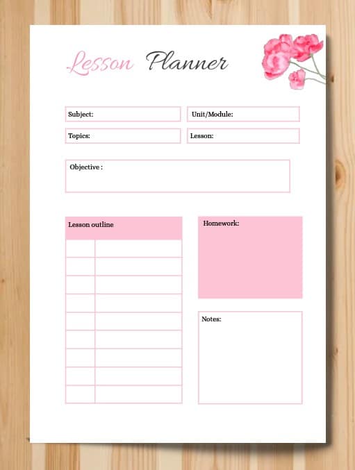 Printable Lesson Plan – free Google Docs template