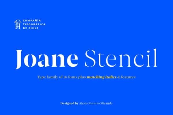 Modern Didone Fonts for your collection: Joane Stencil