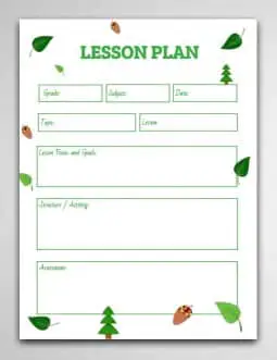 Floral Lesson Plan – free Google Docs template