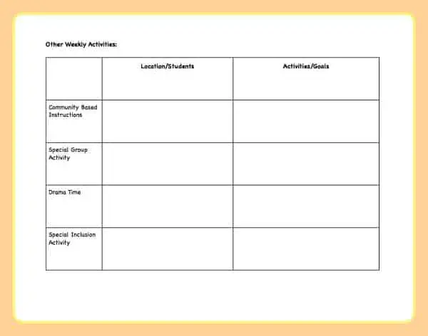 Lesson Planning for an Autism Classroom