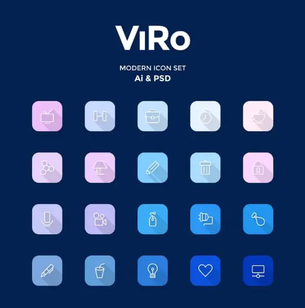 Highly Creative Icon Sets for Designers: Viro