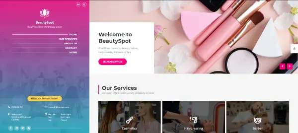 Creative WordPress Themes for Salons and Spas: BeautySpot