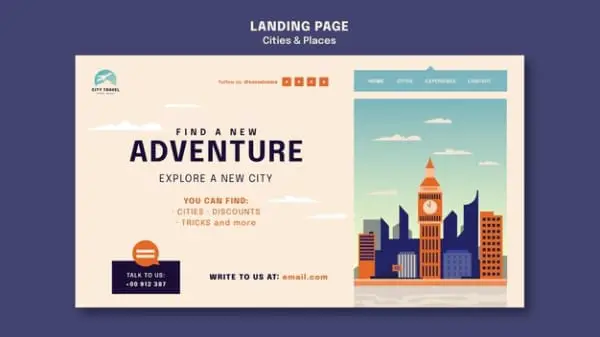 18 Creative Landmark & City Design Assets All Designers Must Have: Website Landing Page