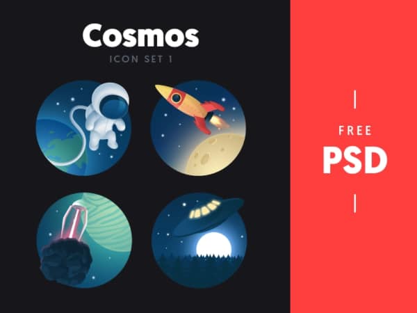 Highly Creative Icon Sets for Designers: Cosmos