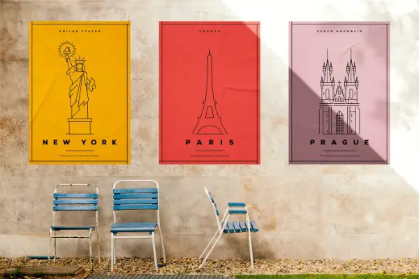 18 Creative Landmark & City Design Assets All Designers Must Have: Minimal City Posters