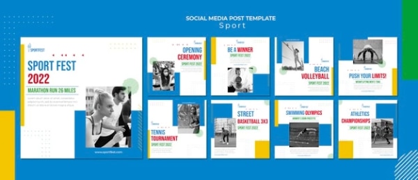 Free Olympic Design Assets For Your Collection: Olympic Social Media Post Templates