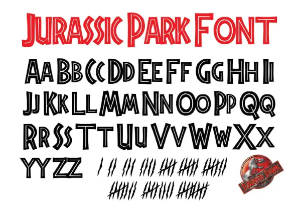 Creative Fonts inspired by Movies: Jurassic Park Font