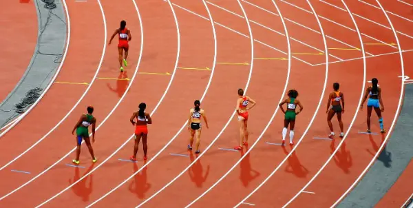 Free Olympic Design Assets For Your Collection: Women on Athletics Track