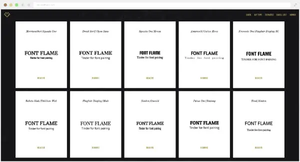 Ultimate Font Pairing CheatSheet to Help Designers Choose the Right Fonts: Standard Font Pairs