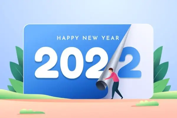 Gradient changing year illustration Free Vector Image