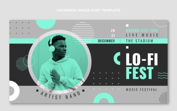 Music Design Asset: Facebook Post Template