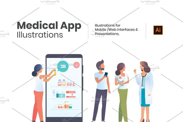Medical App Illustrations At Creativemarket.com