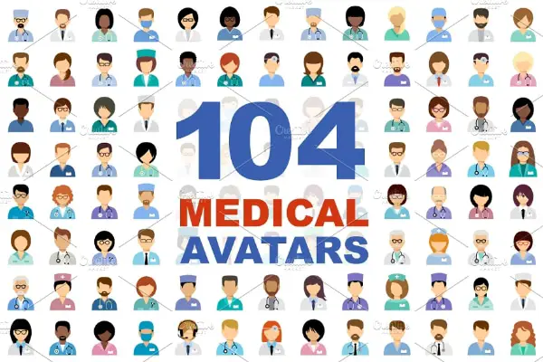 104 Different Medical Avatars