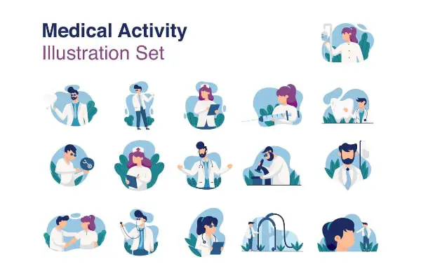 Medical Activity Illustration Set