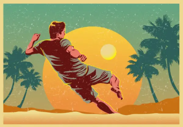 Amazing Free Sports Design Assets for Designers: Creative Beach Soccer Player