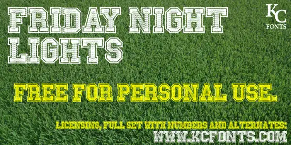 Amazing Free Sports Design Assets for Designers: Friday Night Lights Font
