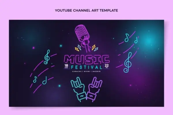 Music Design Asset: YouTube Channel Art Template