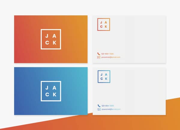 11 Innovative Business Card Design trends 2022:Filling Your Business Card with Vibrant Gradients