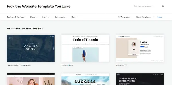 Wix Website Builder Tutorial With 10 Easy Steps: Select Template