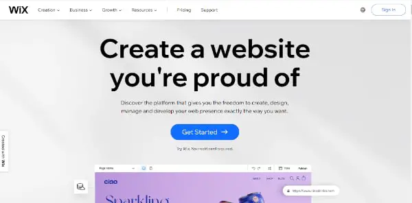 Wix Website Builder Tutorial With 10 Easy Steps: Opening Page