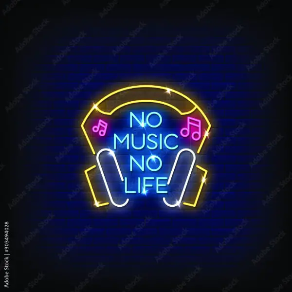 Music Design Asset: No Music No Life Background Image