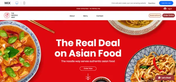 Wix Asian Restaurant website template