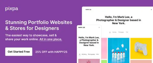 12. Pixpa – Portfolio Websites for Designers