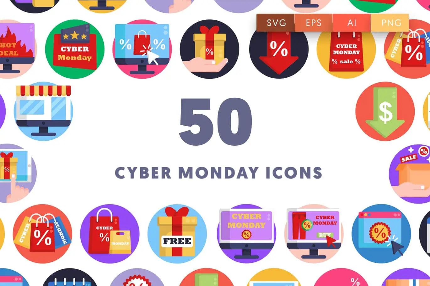 50 Cyber Monday icons