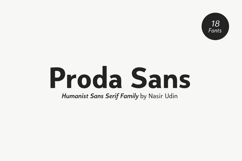 Proda Sans Font Family That Includes Numbers