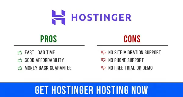 Hostinger Pros & Cons Infographic