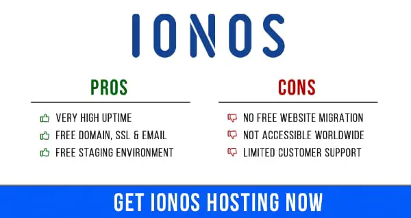 IONOS Pros & Cons Infographic