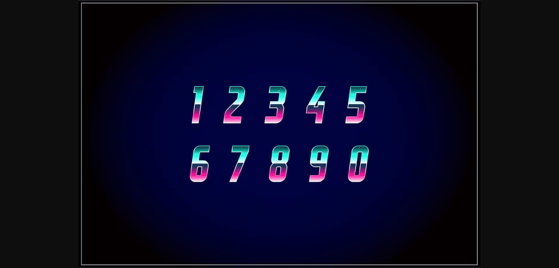 Vaporfuturism - Trendy Numbers Plus Letters