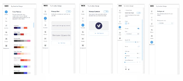 Wix Logo Editor Workspace