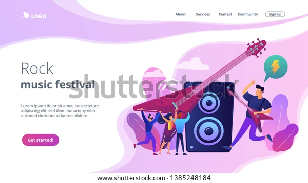 Music Design Asset: Rock Music Festival Landing Page Template