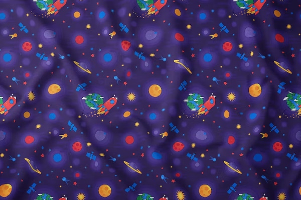 Cosmos Space Rocket Seamless Pattern