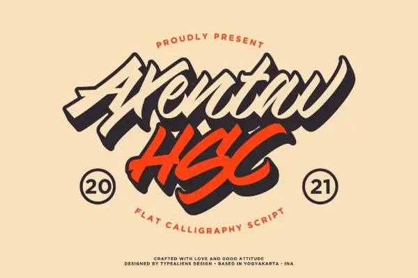 Axentav HSC - Flat Calligraphy Script