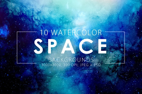 Space Watercolor Backgrounds