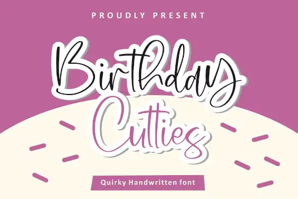 Birthday Cutties Quirky Handwritten Font