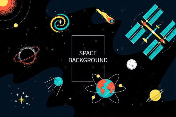 Space Background - Flat Design Style Illustration